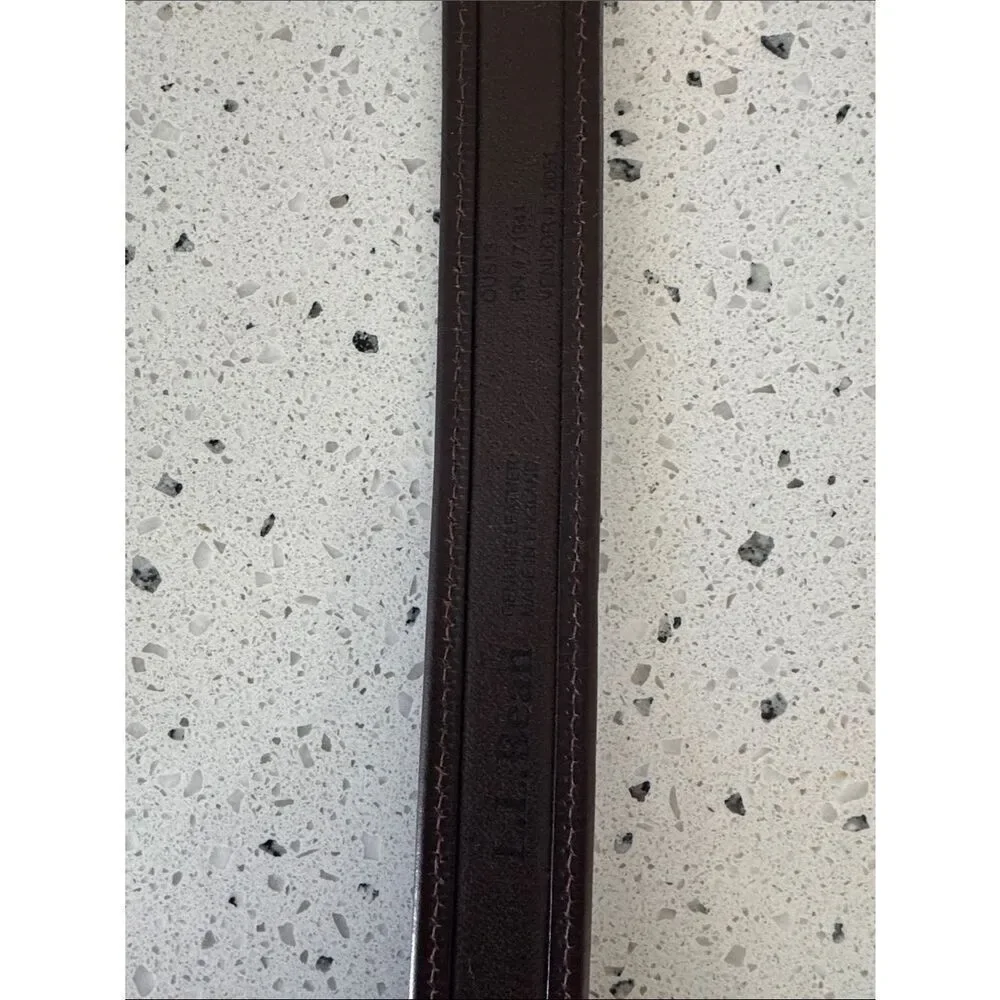 L.L. BEAN Genuine Leather Brown Belt Solid Brass Buckle Classic Men’s Size 40